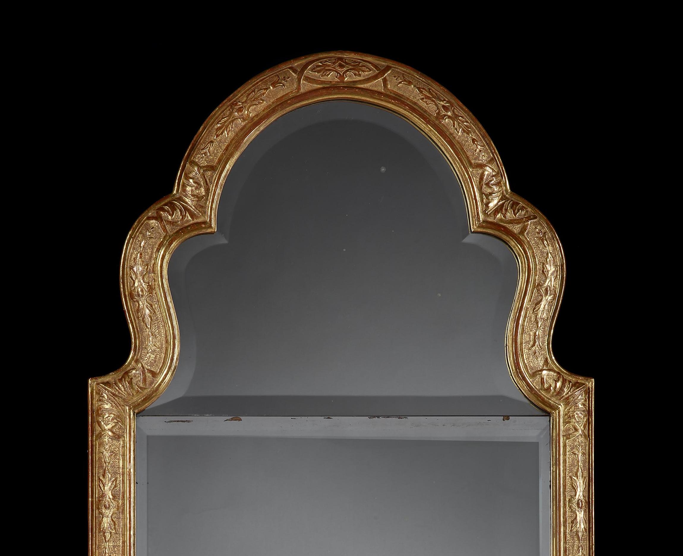 Fine Pair of Large Queen Anne Style Giltwood Mirrors In Good Condition In London, GB