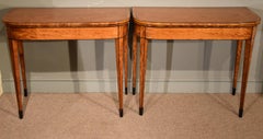 Fine Pair of Late 18th Century Satinwood Card Table