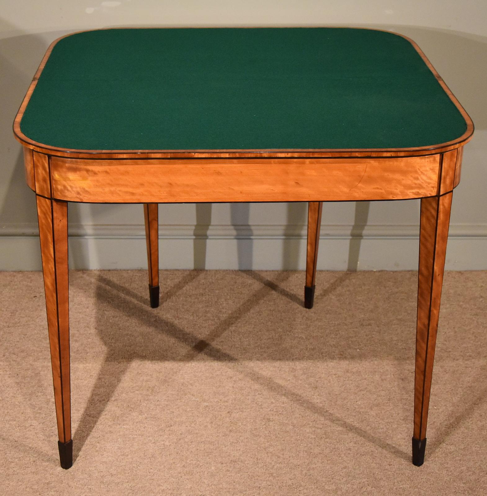 George III Fine Pair of Late 18th Century Satinwood Card Table For Sale