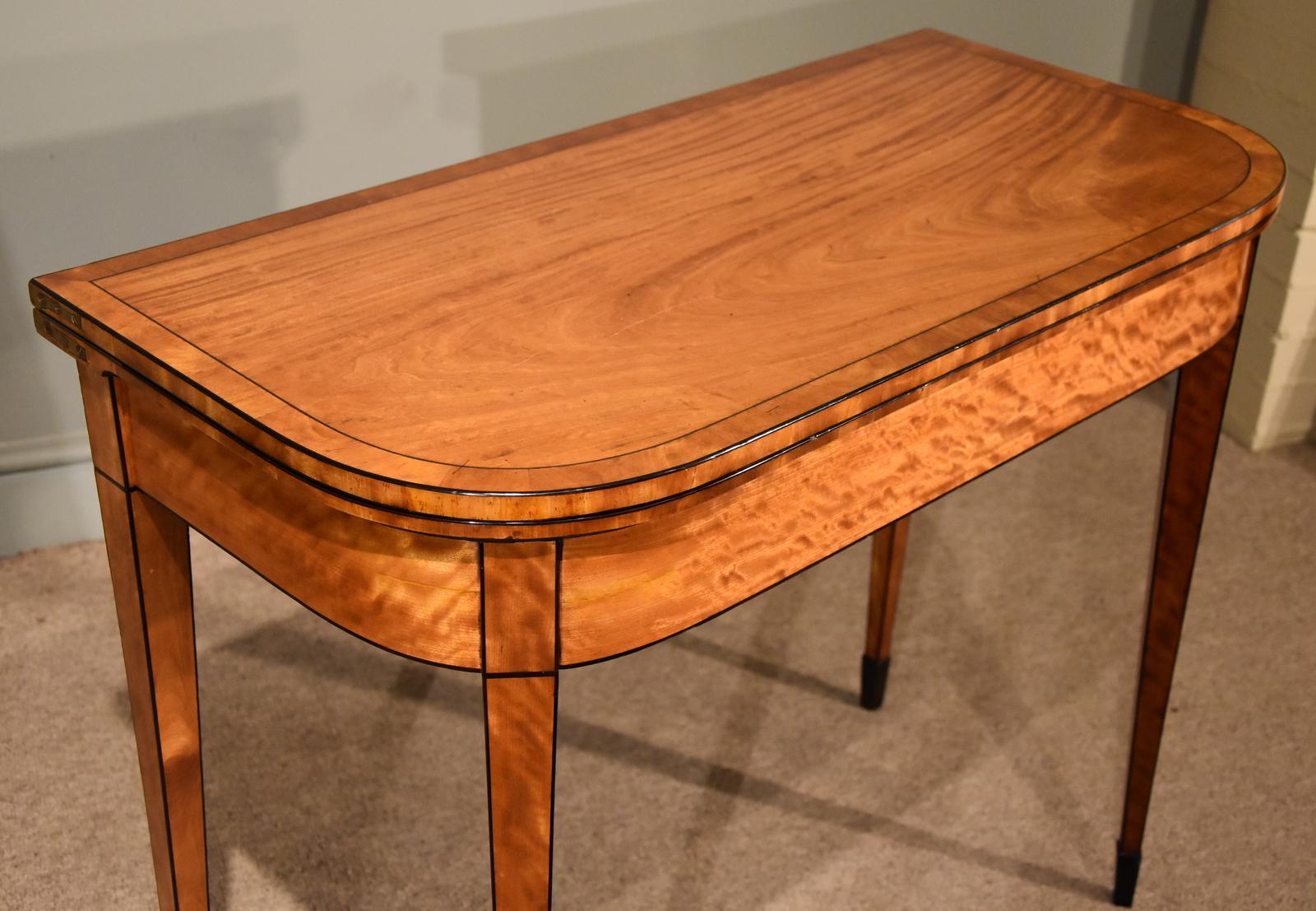 Fine Pair of Late 18th Century Satinwood Card Table For Sale 1