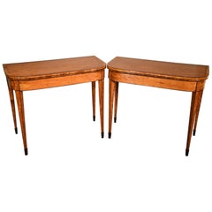 Fine Pair of Late 18th Century Satinwood Card Table