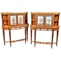 Fine Pair of Late 19th Century Bronze and Sevres Porcelain Cabinets by Gillows