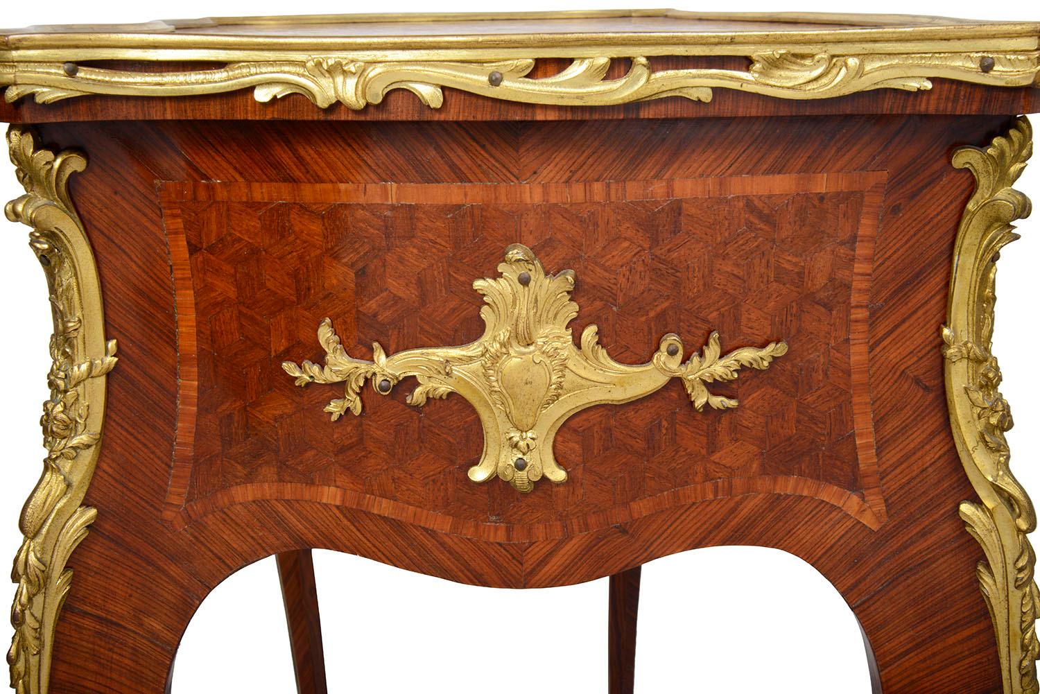 Gilt Fine Pair of Late 19th Century French, Linke Style Side Tables For Sale