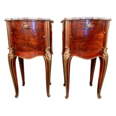 Fine Pair of Late 19th Century French Marble Top Side Tables by Schmidt