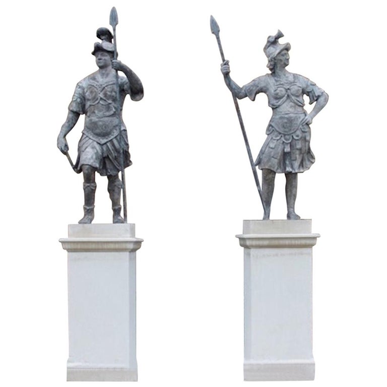 Fine Pair of Lead 18th Century Statues of Mars and Minerva by John Nost ...
