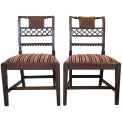 Fine Pair of Mahogany Dining Chairs, English George III Sheraton Period