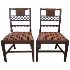 Fine Pair of Mahogany Dining Chairs, English George III Sheraton Period