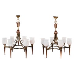 Pair of Maison Jansen Mid Century Chandeliers