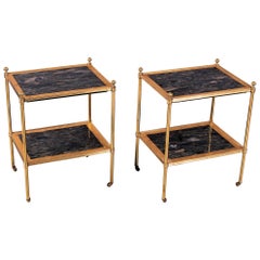 Fine Pair of Mallett Two-Tier Tables