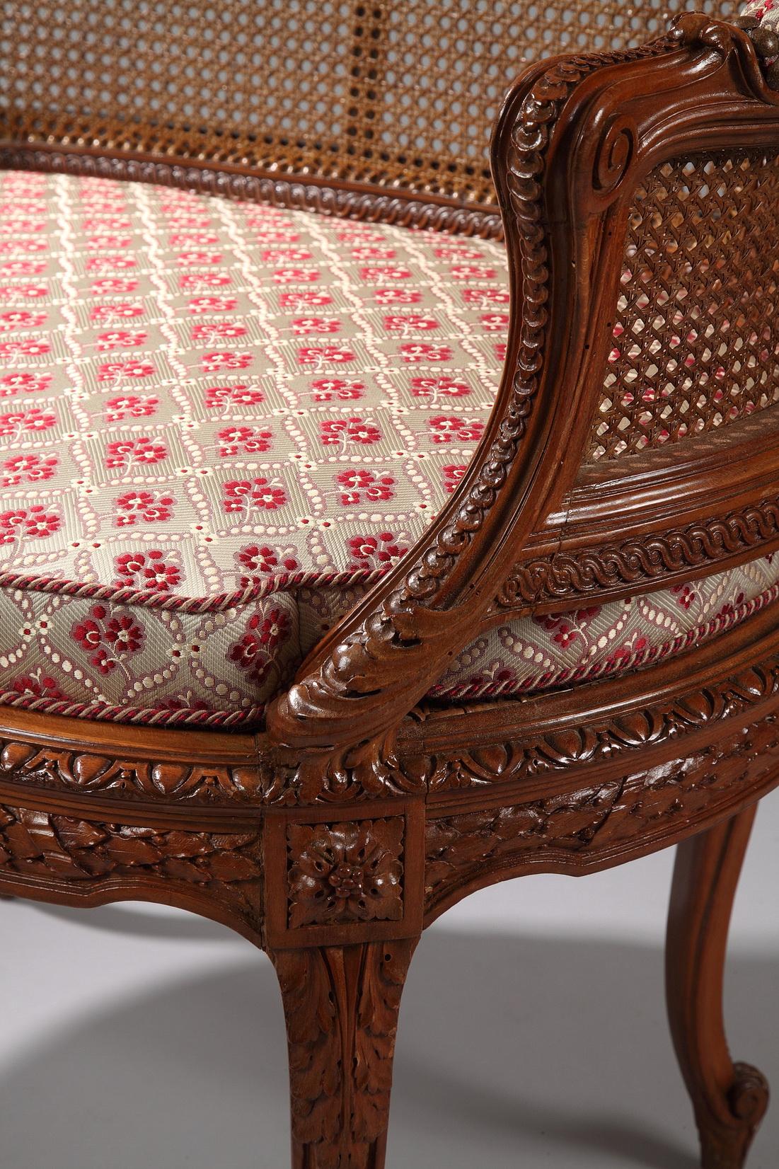 Late 19th Century Fine Pair of Marquise Seats After Georges Jacob, France, Circa 1880