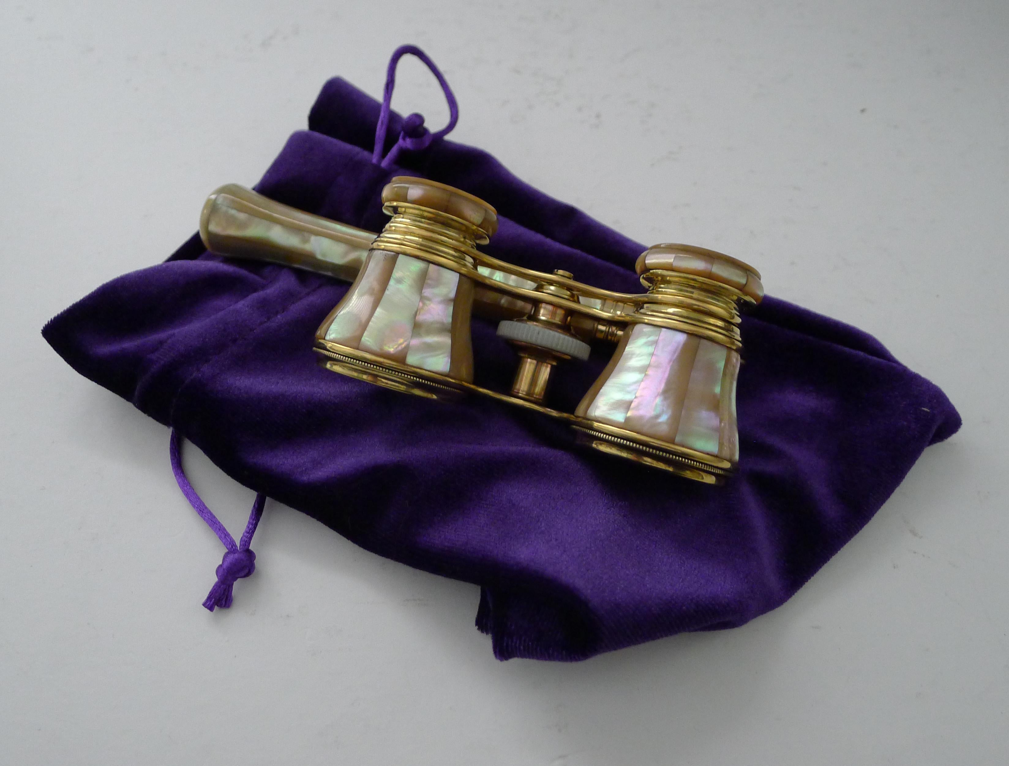 Fine Pair of Mother of Pearl Opera Glasses by Dolland, London For Sale 2