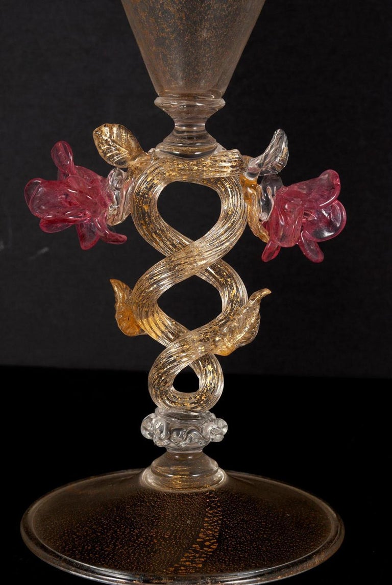 Fine Pair of Murano Martini Glasses For Sale at 1stDibs