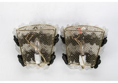 Fine Pair Of Murano Petal Sconces Attrib. To Barovier & Toso