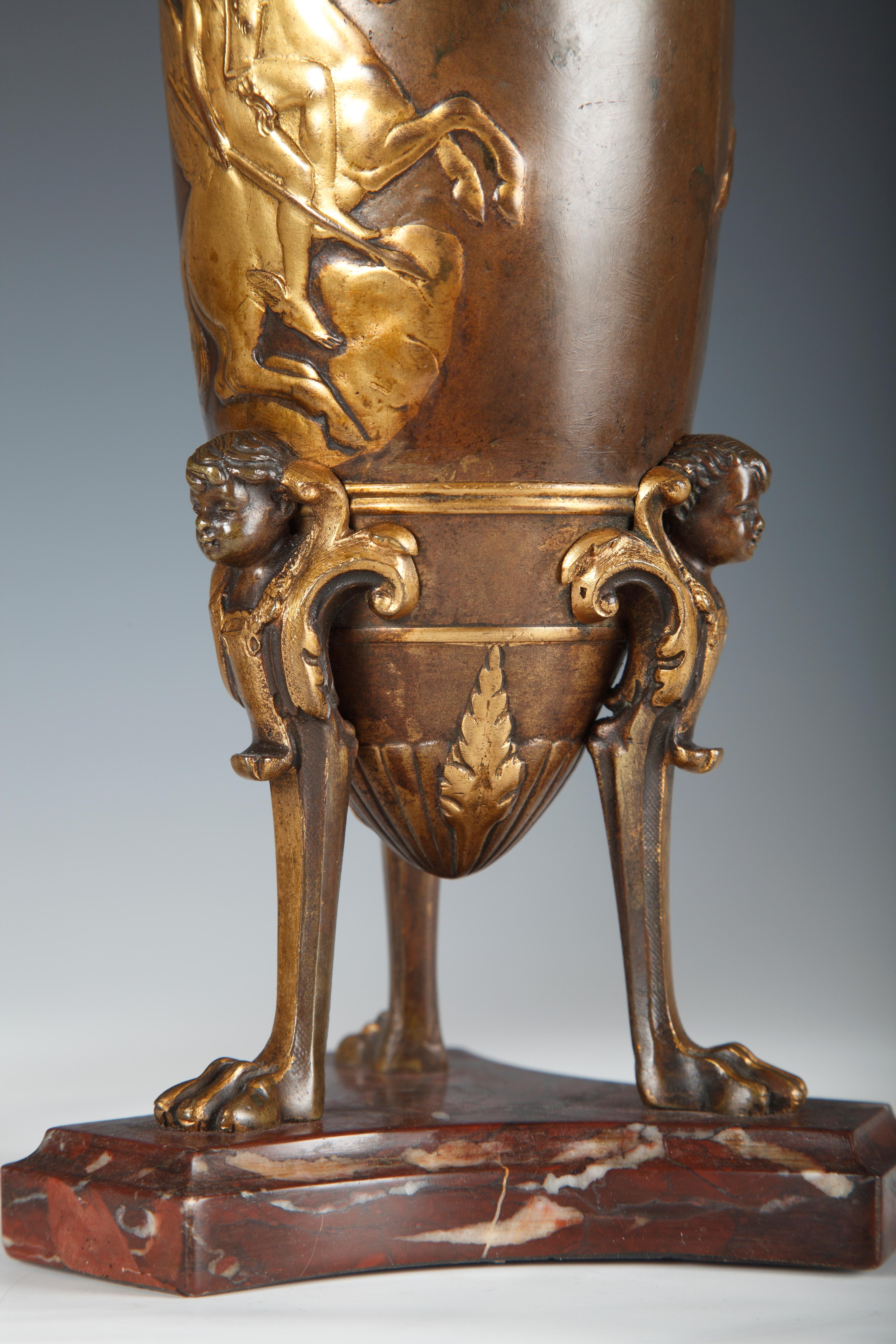 Paire de vases-bougeoirs néo-grecs attribués à Barbedienne et Levillain, vers 1880 Bon état - En vente à PARIS, FR