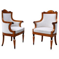 Antique Fine Pair of Neoclassical Armchairs