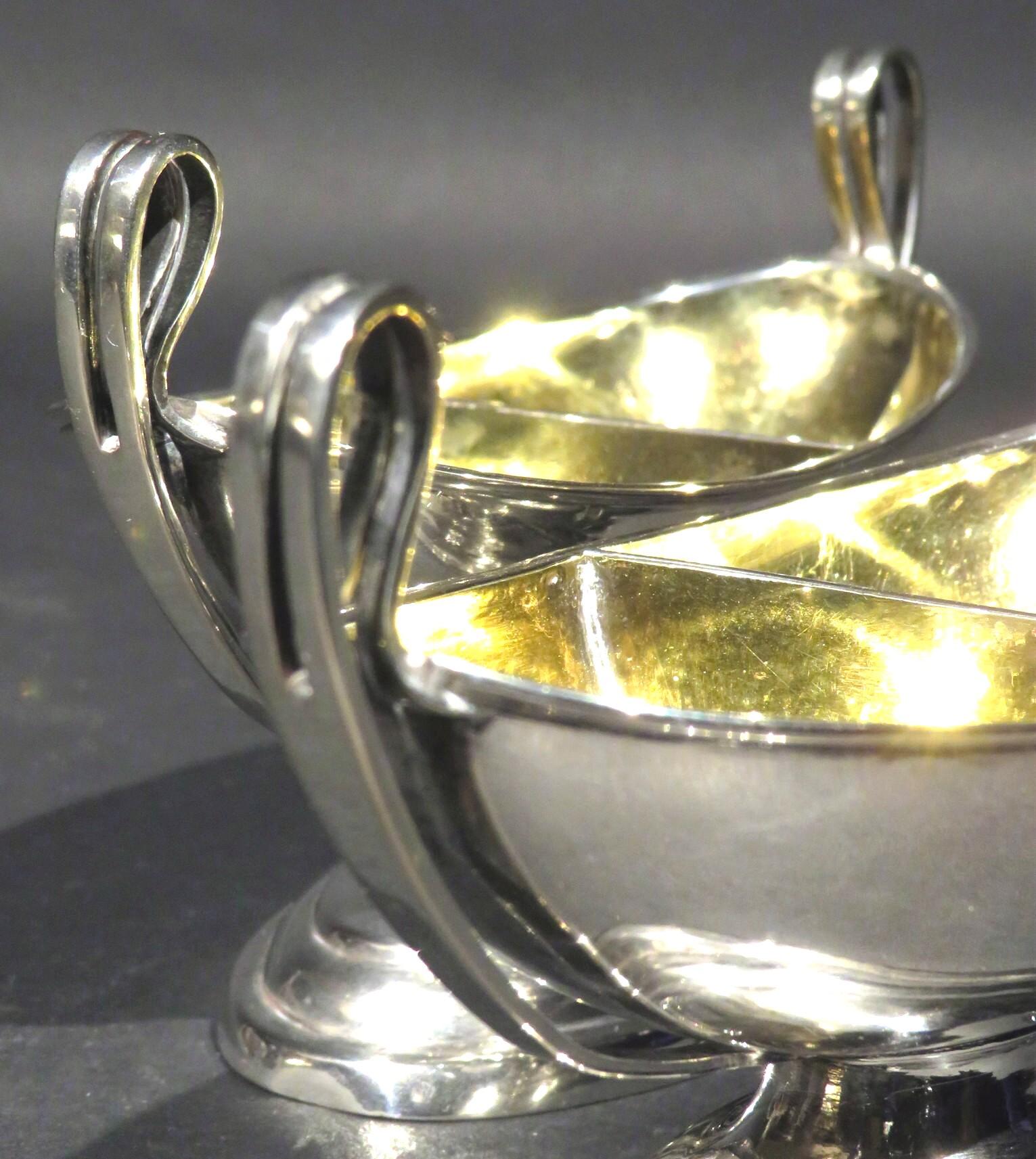 Fine Pair of Neoclassical Inspired German Silver Double Salt Cellars, circa 1830 For Sale 2