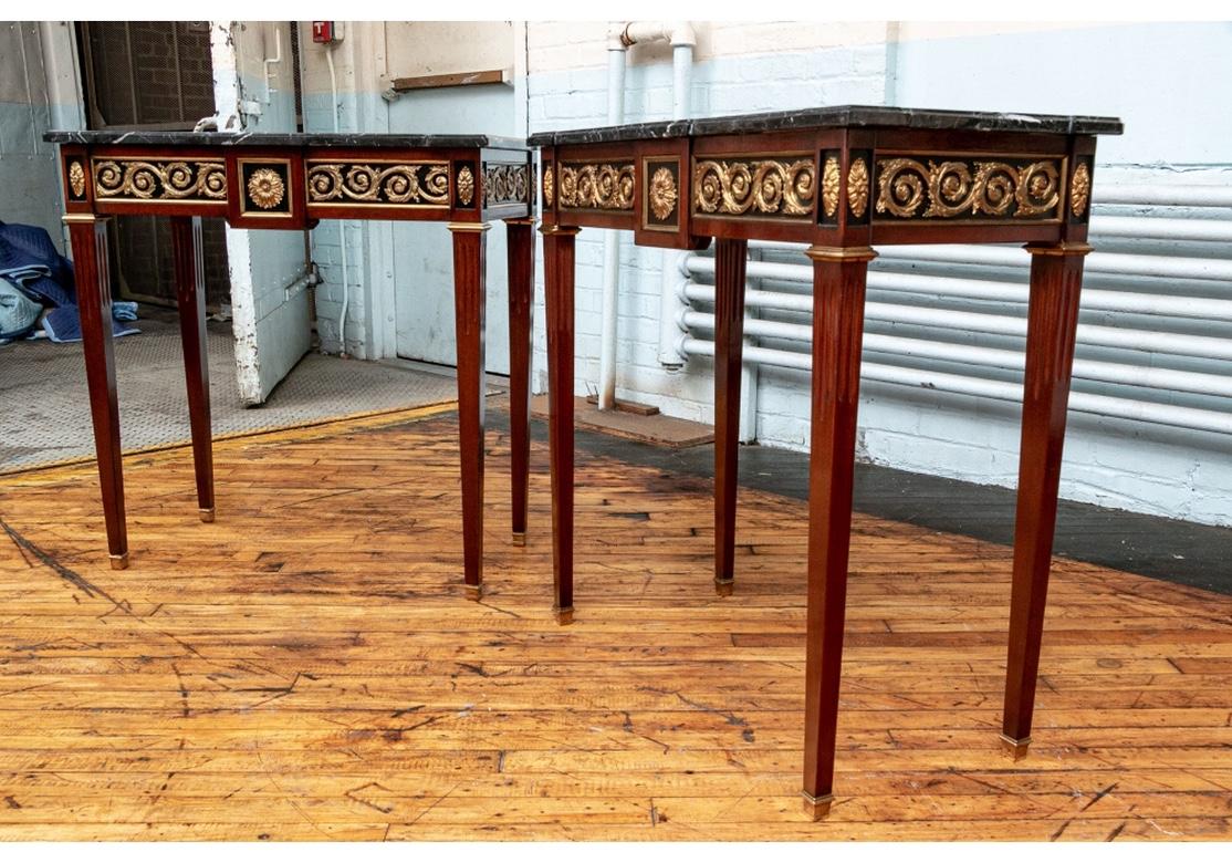 Fine Pair of Neoclassical Marble-Top Console Tables 3