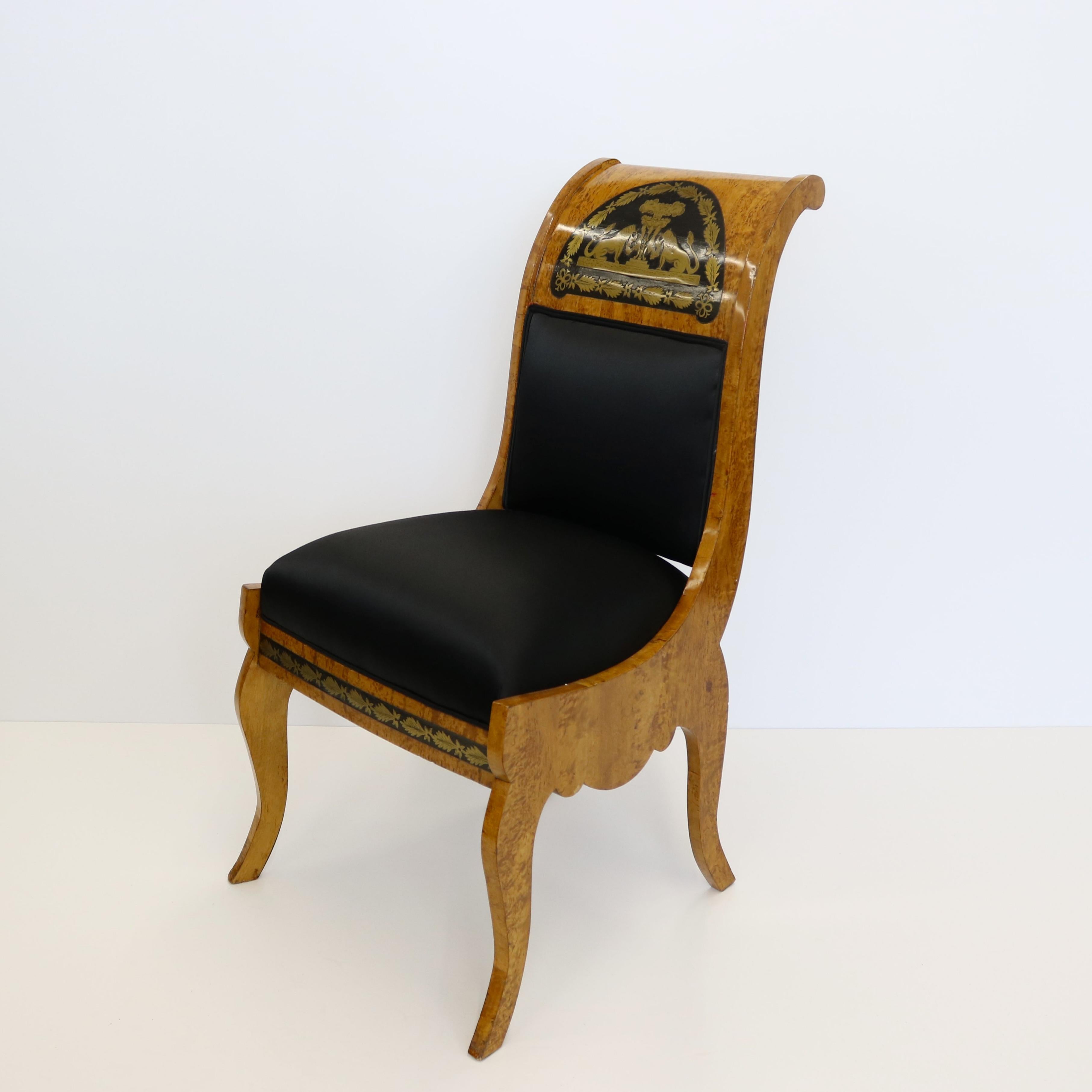 Paire de chaises d'appoint néoclassiques, vers 1850 Bon état - En vente à New York, NY
