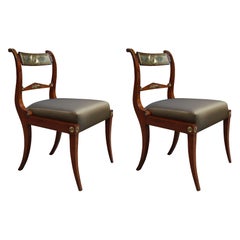 Antique Fine Pair of Neoclassical Side Chairs, 1st Half 19th Century