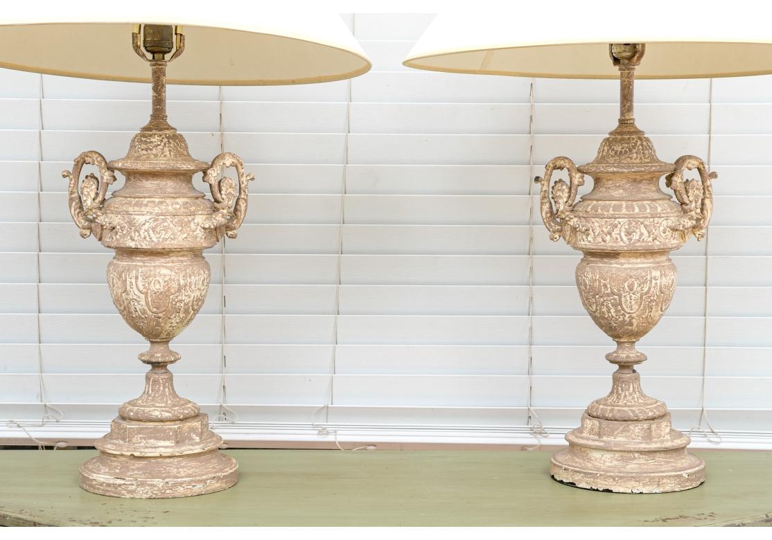 Metal Fine Pair Of  Neoclassical Style Urn Form Table Lamps For Sale