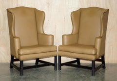COPPIA DI POLTRONE ORIGINALI COLONIAL WILLIAMSBURG 4 CW XX STAMPED WINGBACK