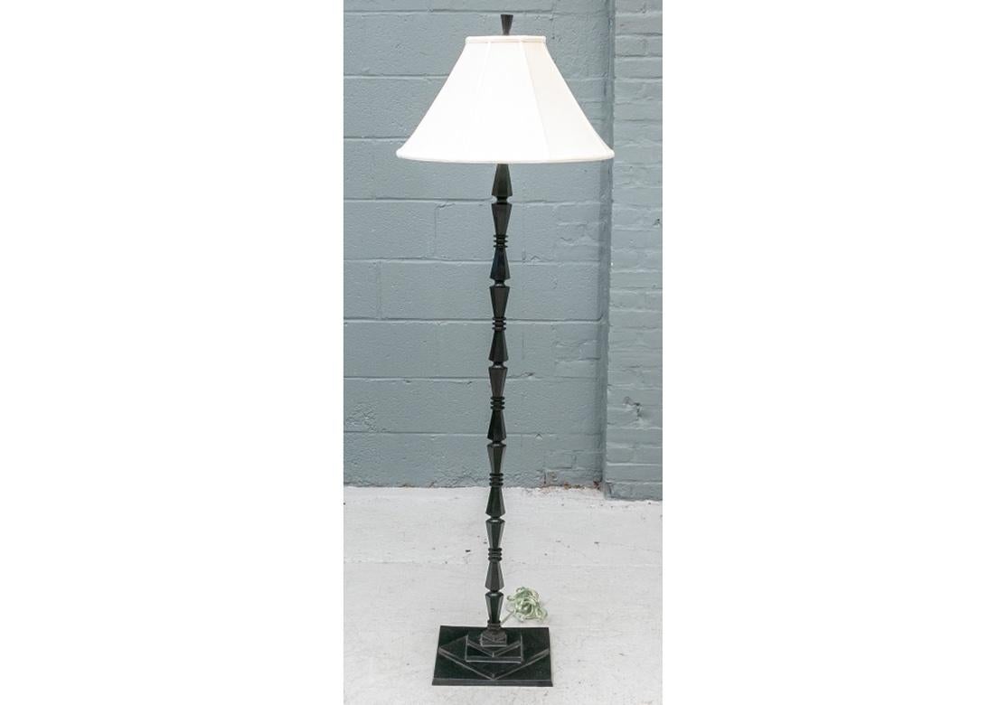 Mid-Century Modern Fine Pair of Patinated Bronze Floor Lamps by Jamie Young For Sale