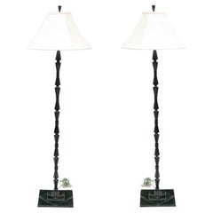 Fine Pair of Patinated Bronze Floor Lamps by Jamie Young