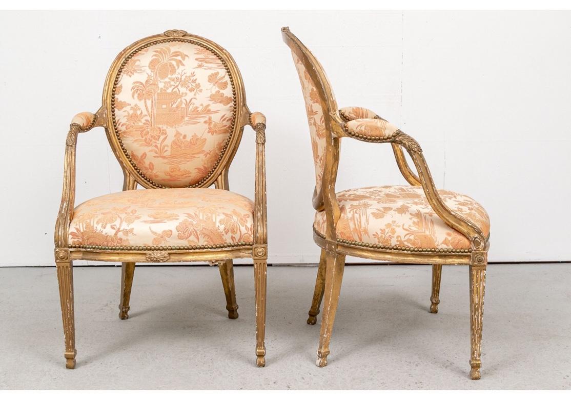 Fine Pair of Period George III Carved and Gilt Armchairs For Sale 8