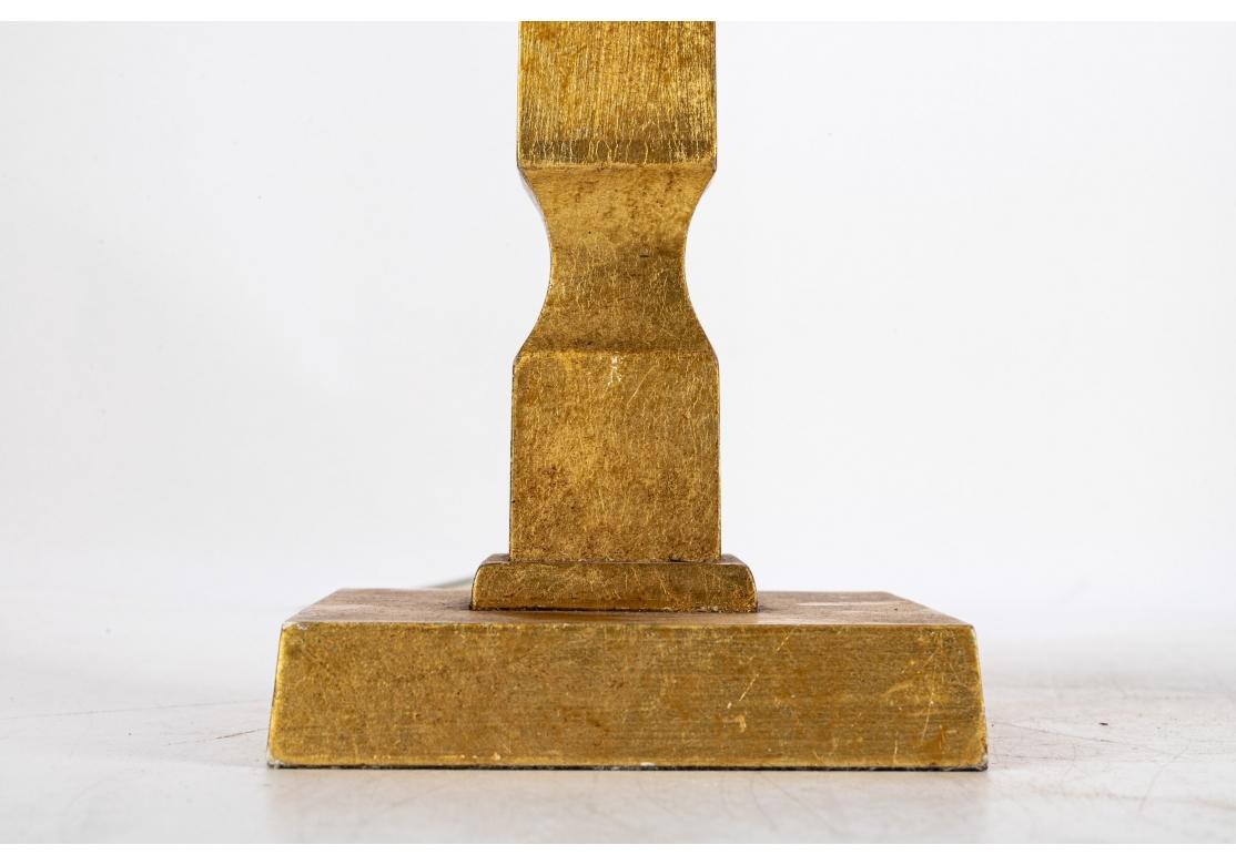 Contemporary Fine Pair of Porta Romana Gilt Obelisk Form Lamps For Sale