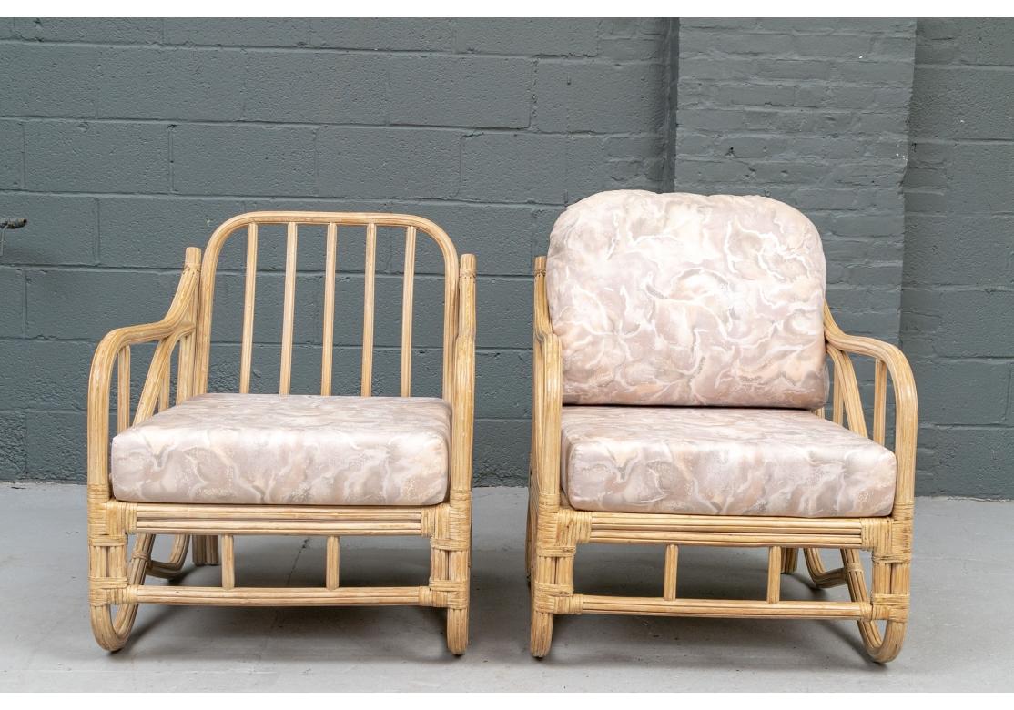 Fine Pair of Rattan Lounge Chairs In Good Condition For Sale In Bridgeport, CT