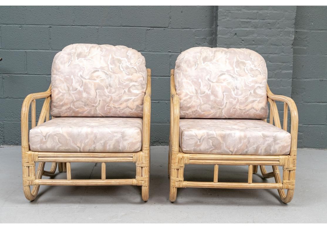 20th Century Fine Pair of Rattan Lounge Chairs For Sale