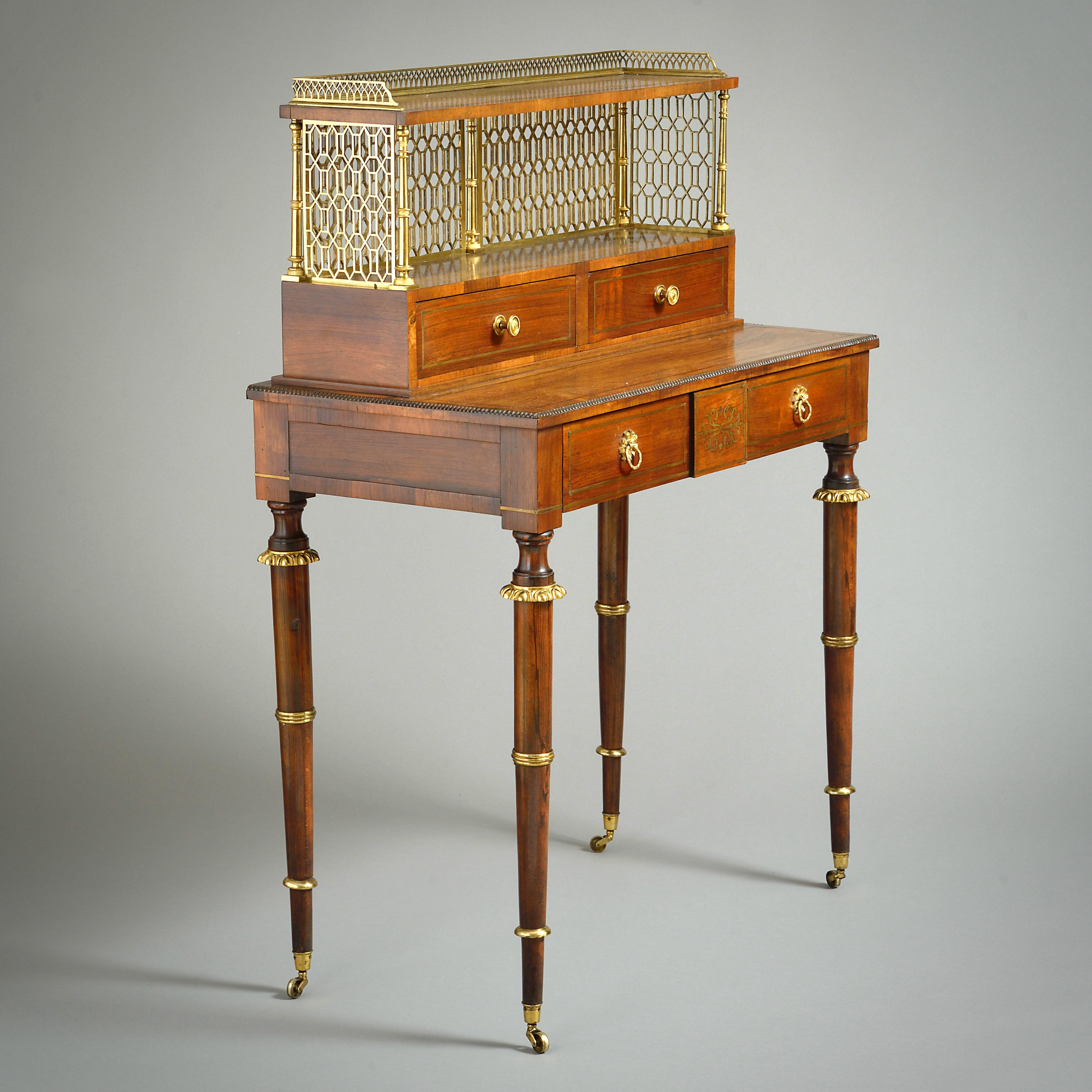 Ormolu Fine Pair of Regency Bonheur-du-Jours For Sale