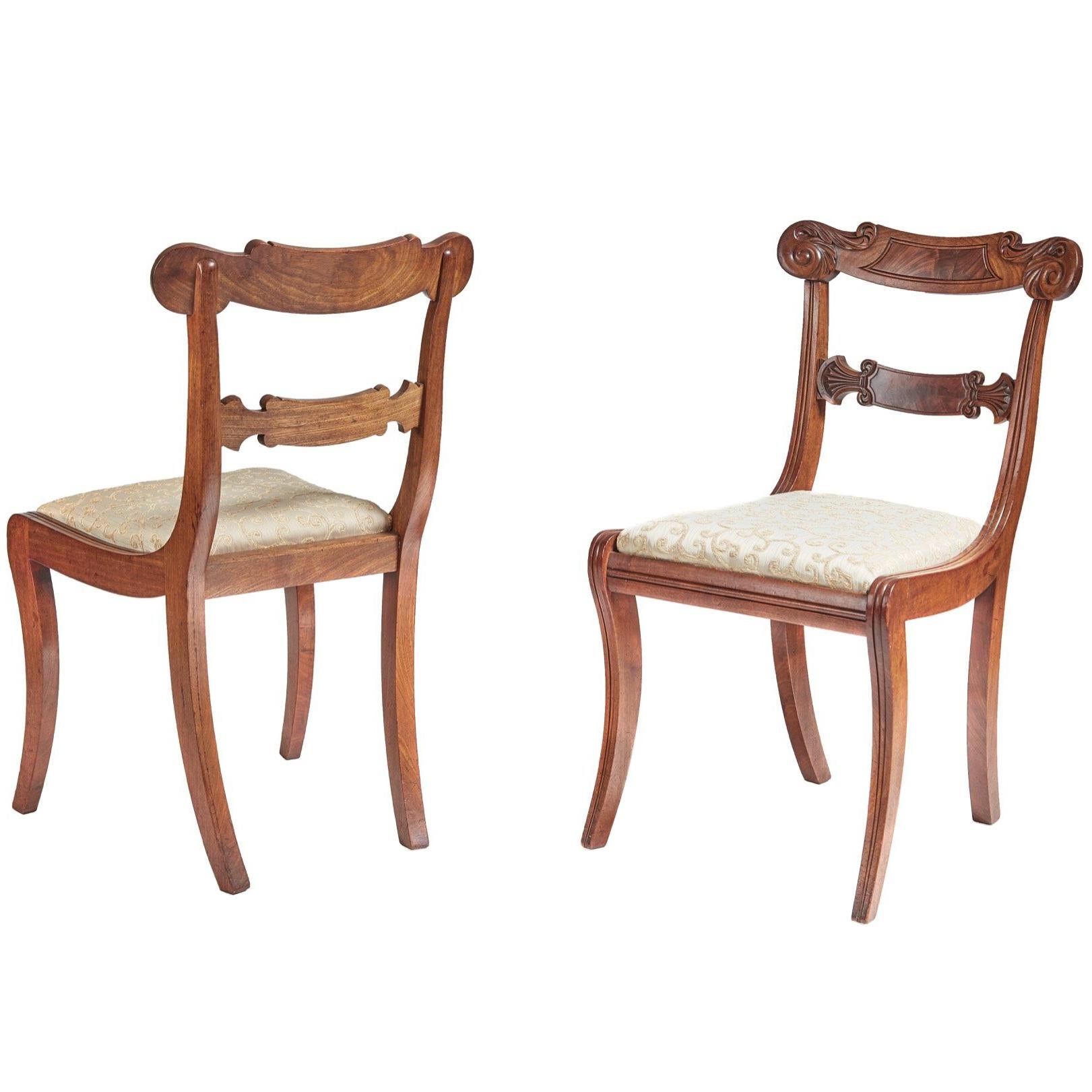 Fine Pair of Regency Mahogany Side Chairs