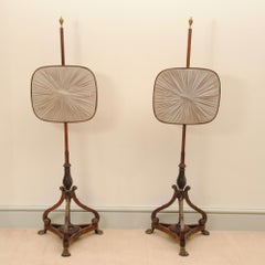 Fine Pair of Regency Period Pole Screens