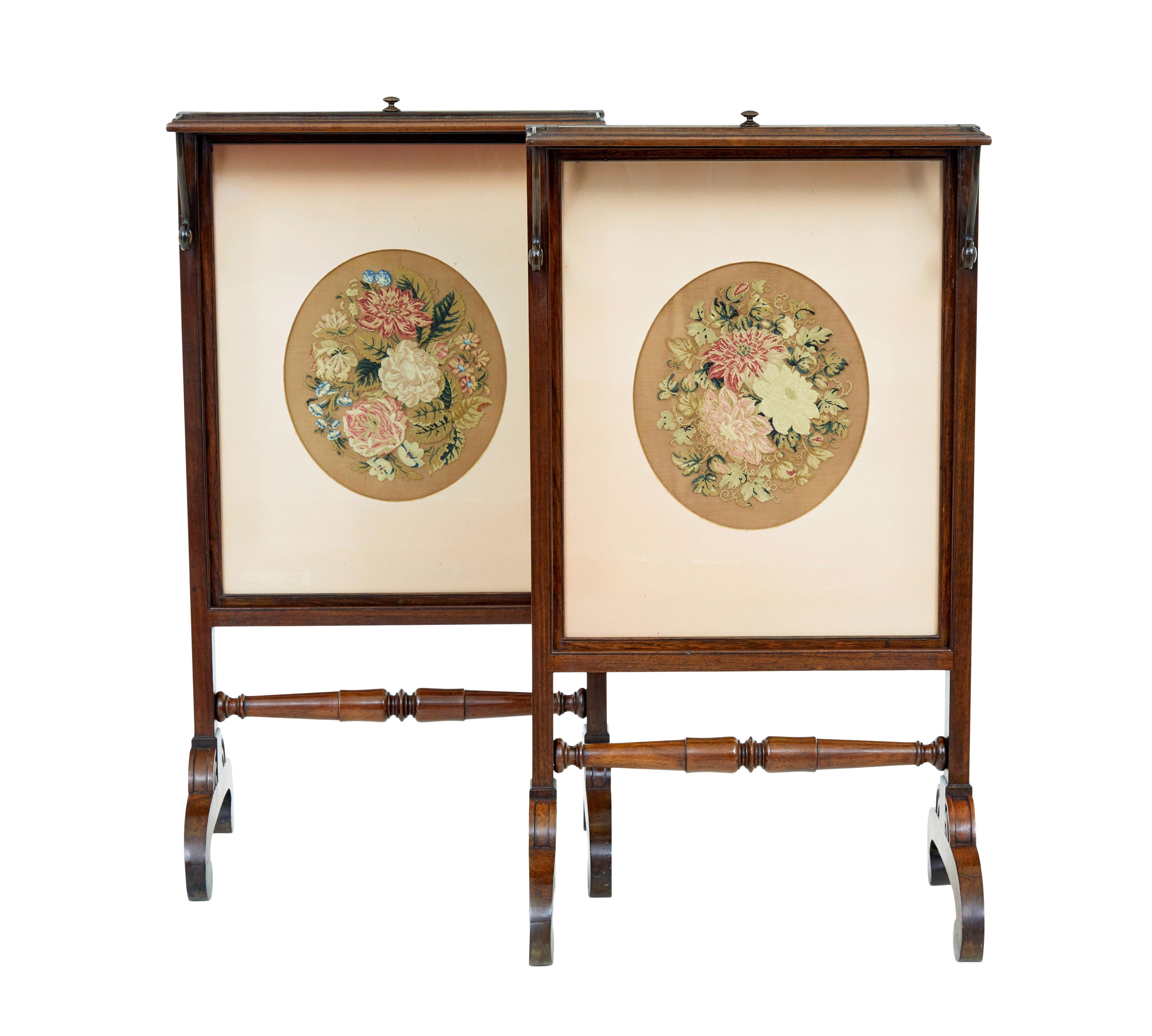 Feines Paar Gobelin-Kaminschirme aus der Regency-Zeit (Englisch) im Angebot