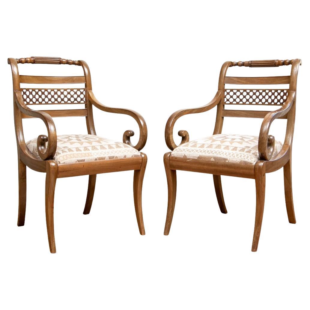 Fine Pair Of Regency Style Armchairs