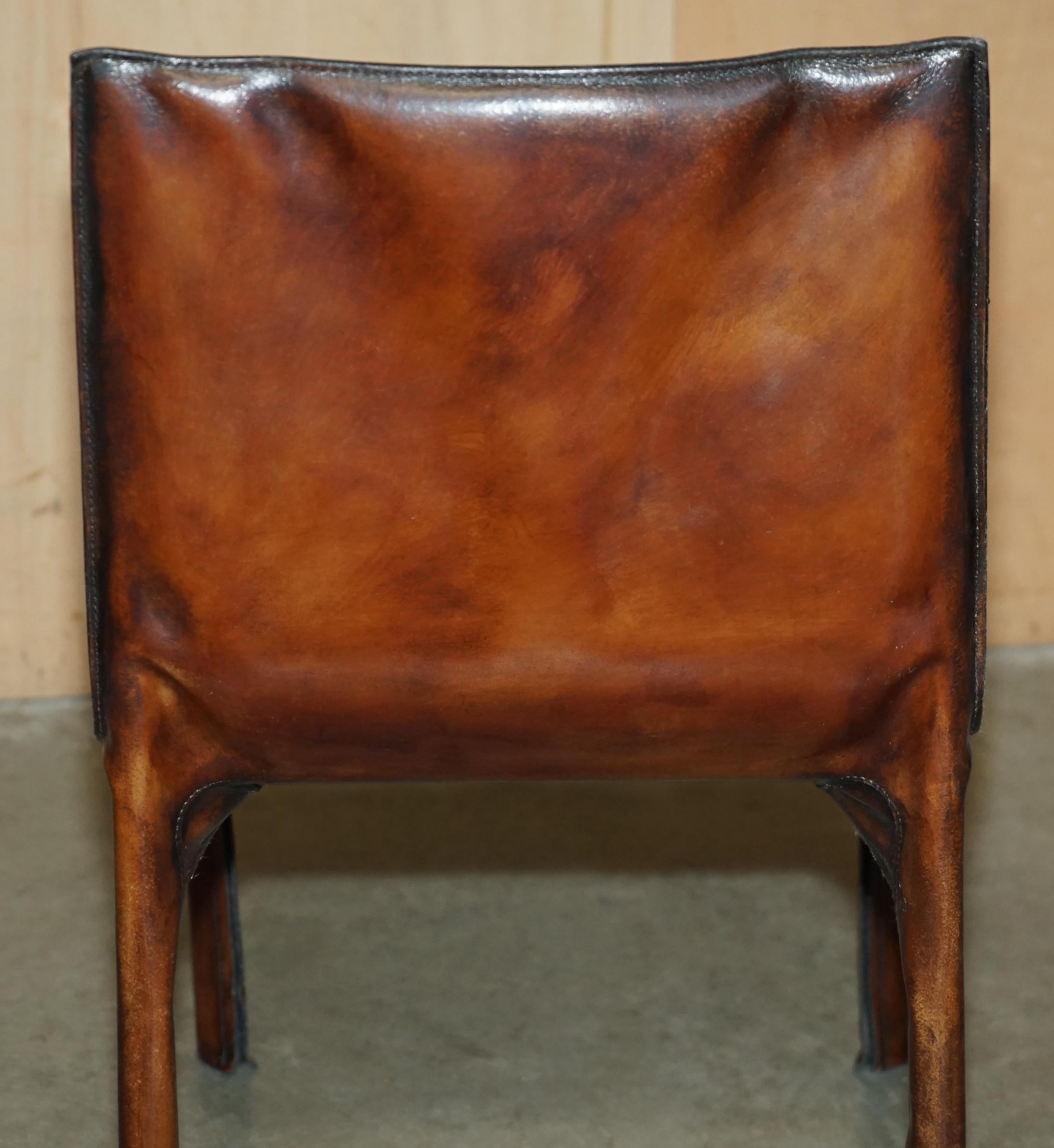 FINE PAIRE DE CHAISES DE DINING MARIO BELLINI FOR MATTEO GRASSI CAB 412 RESTORED 1977 en vente 8