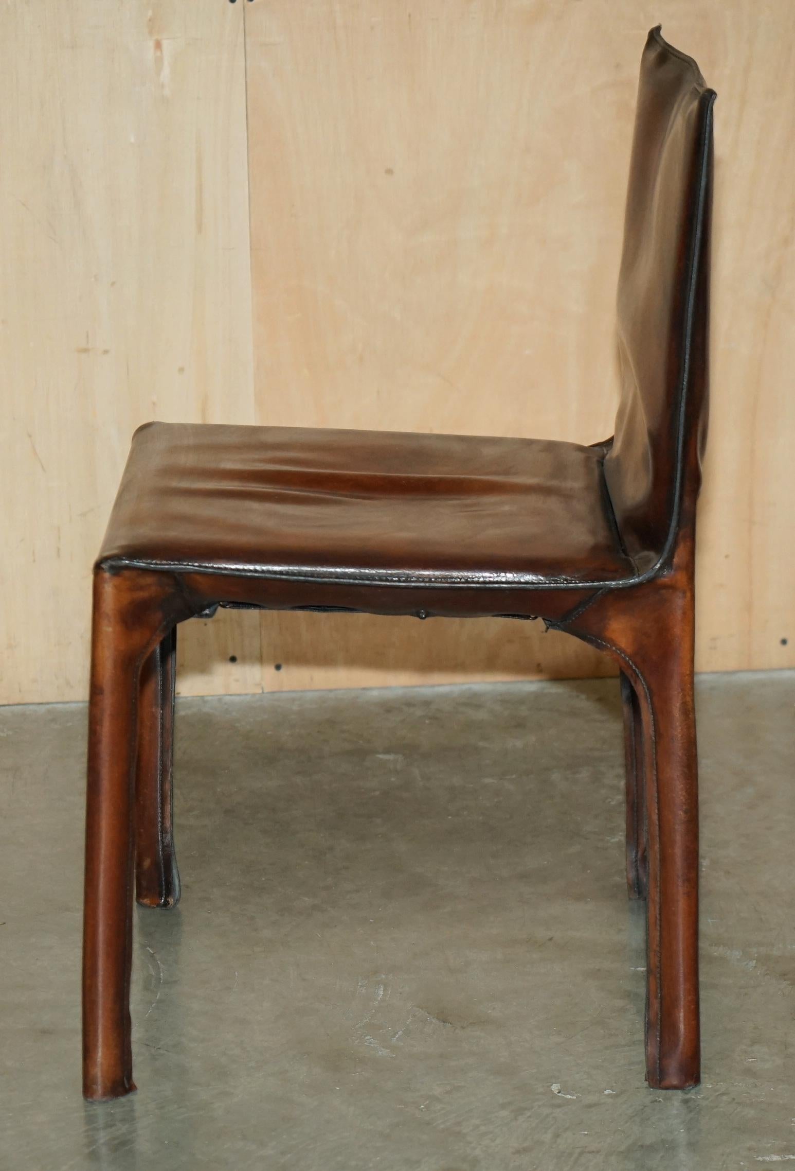 FINE PAIRE DE CHAISES DE DINING MARIO BELLINI FOR MATTEO GRASSI CAB 412 RESTORED 1977 en vente 9