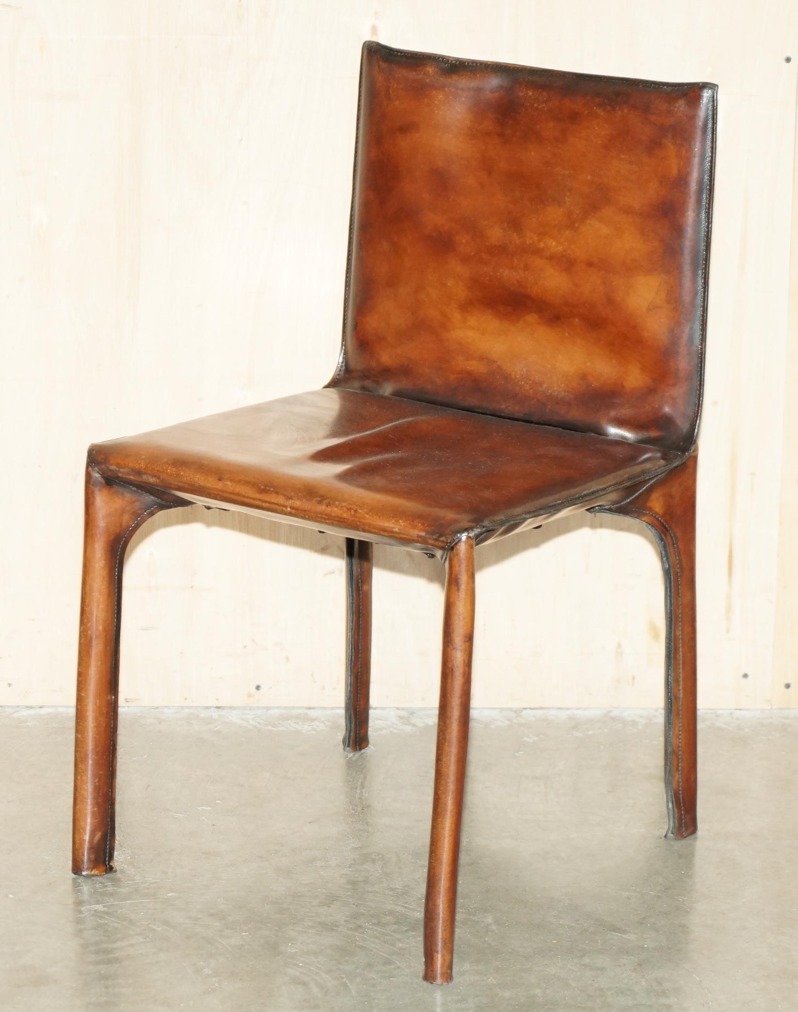 Mid-Century Modern FINE PAIRE DE CHAISES DE DINING MARIO BELLINI FOR MATTEO GRASSI CAB 412 RESTORED 1977 en vente