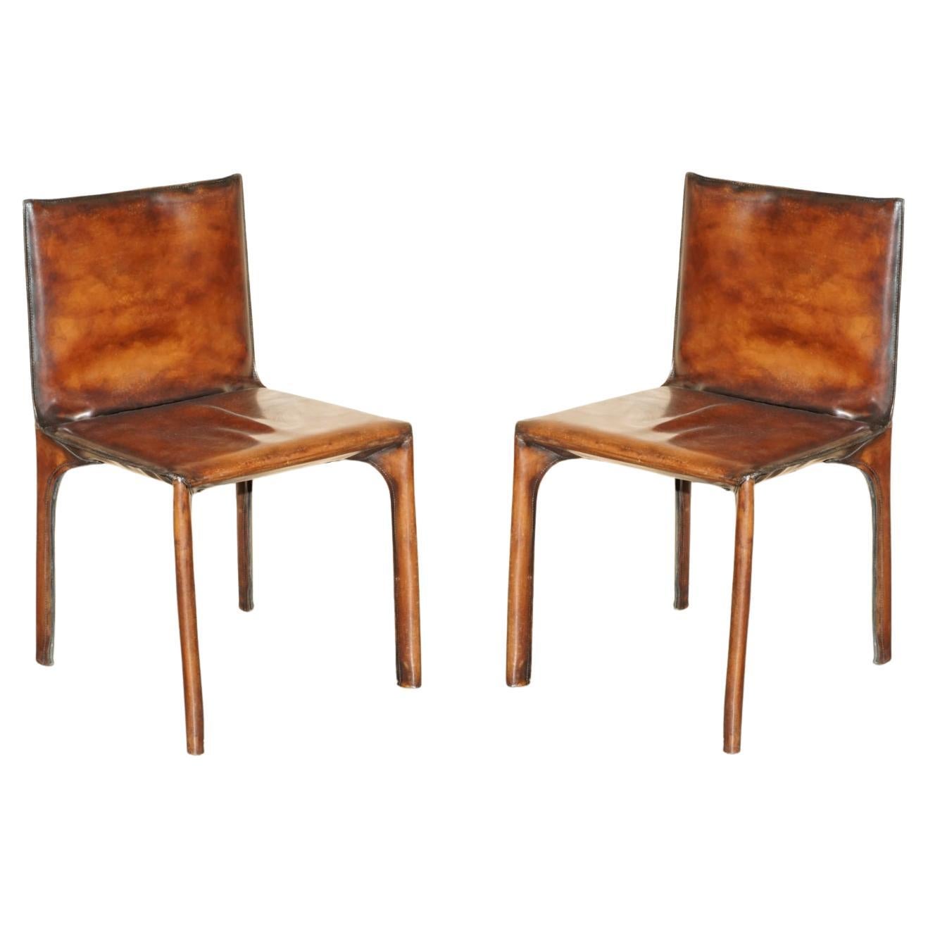 FEINES Pärchen restaurierter 1977 MARIO BELLINI FÜR MATTEO GRASSI CAB 412 DINING CHAIRs