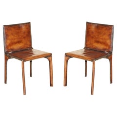 raffinata coppia di sedie da pranzo restaurate del 1977 Mario Bellini per Matteo Grassi CAB 412