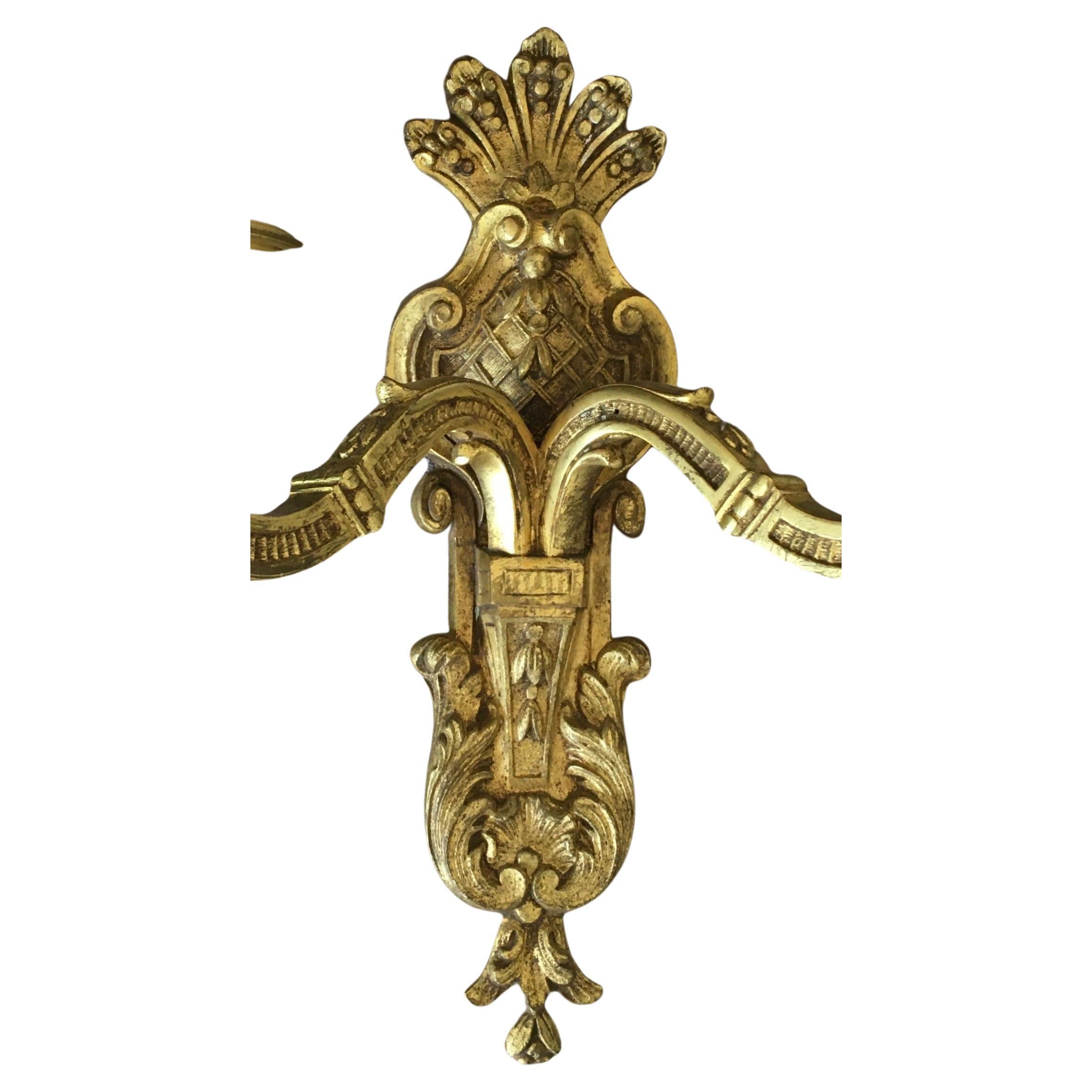 Fine Pair of Ritz Gilt Bronze Louis XIV Sconces by Maison Delisle, France In Excellent Condition For Sale In Brussels, BE