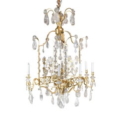 Fine Pair of Rock Crystal Cage-Formed Chandelier