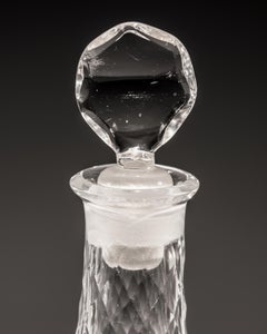 Fine Pair of Scale and Flute Cut Club Shaped Georgian Decanters