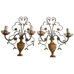 Fine Pair of Sconces in the Style off Baguès, France, 1950
