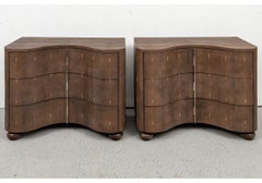 Fine Pair of Serpentine Faux Shagreen Chests
