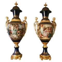 Fine Pair of Sèvres Napoleonic Porcelain Vases