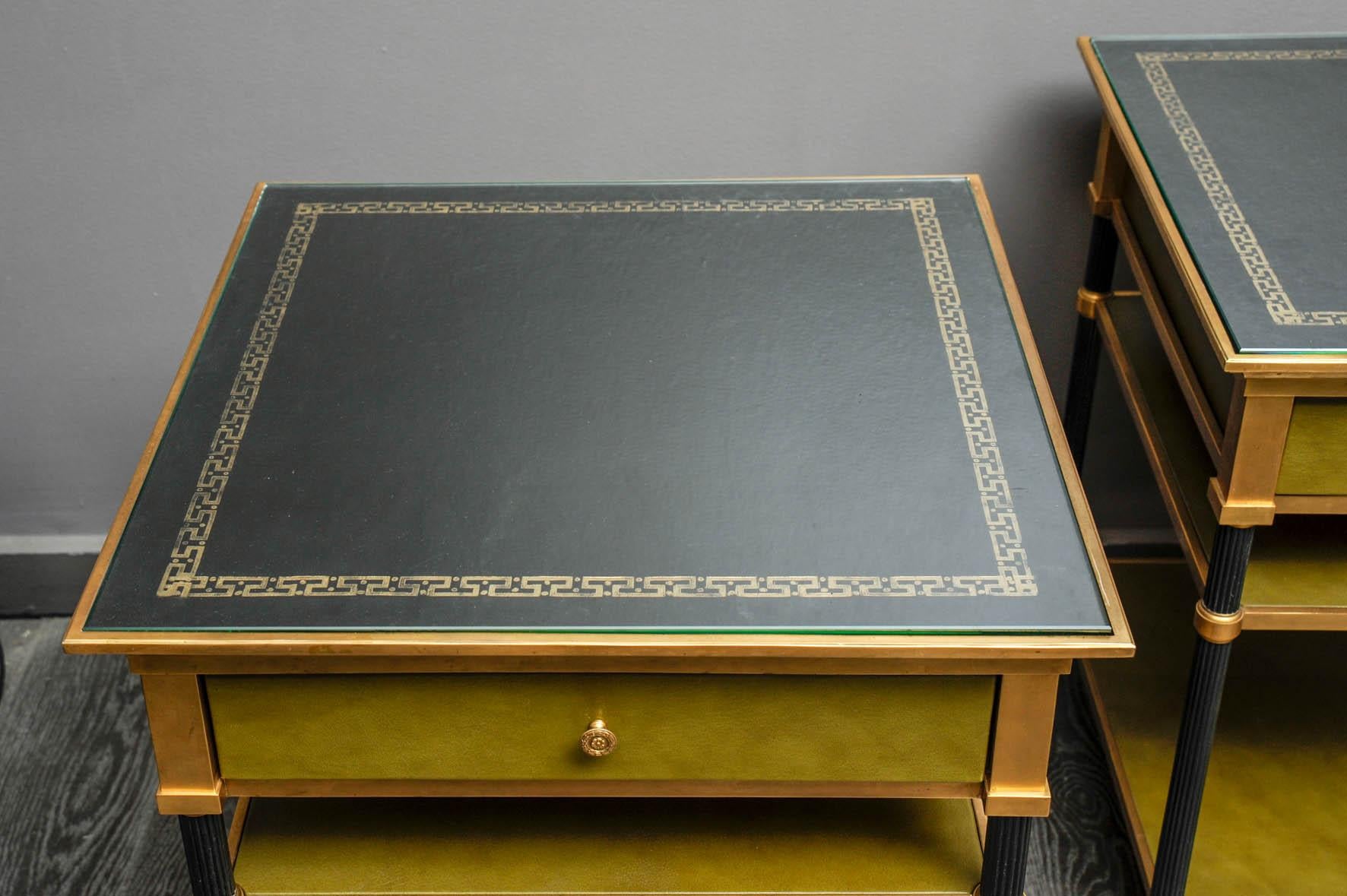 Late 20th Century Fine Pair of Side Tables by Jansen For Sale