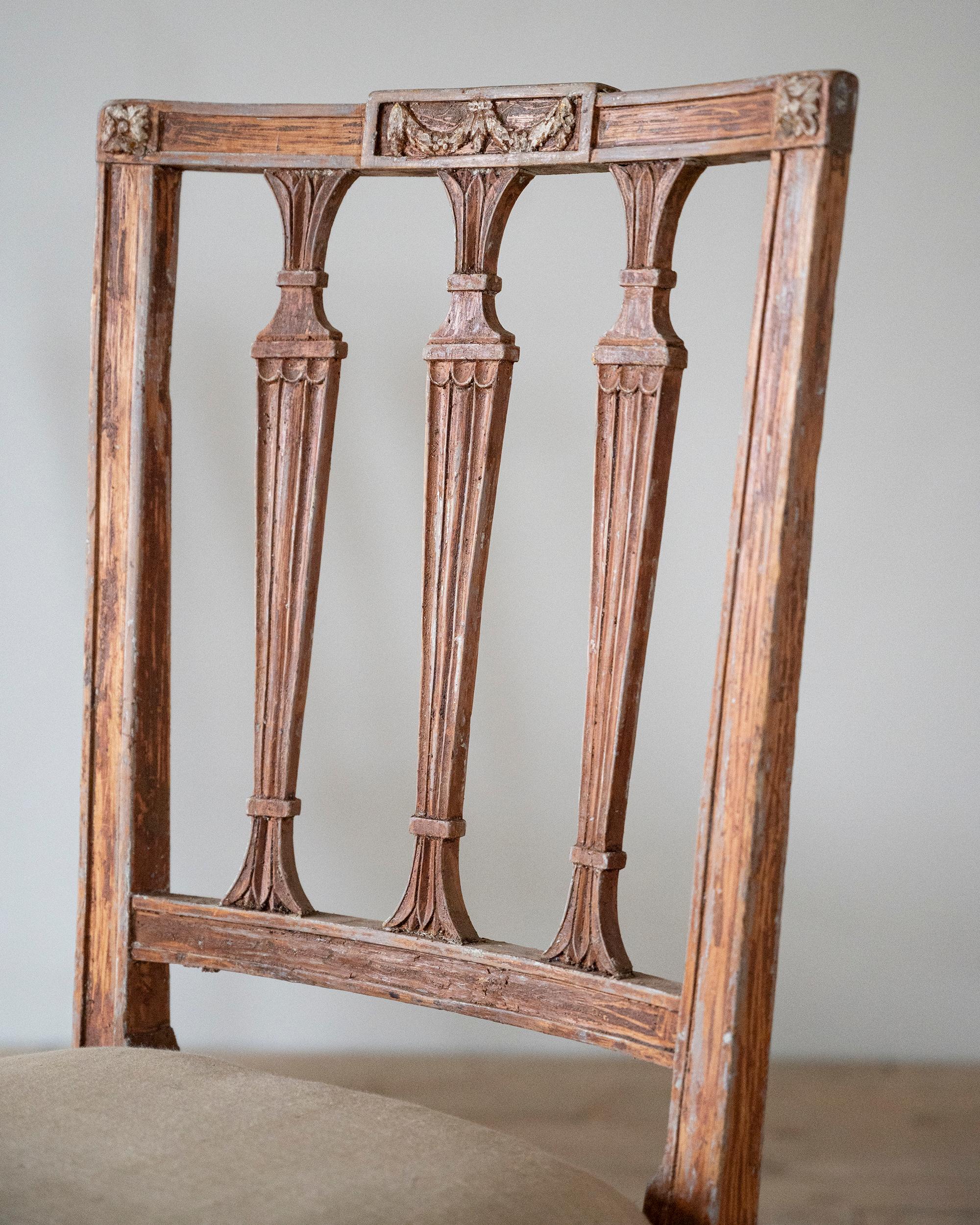 Hand-Crafted Fine Pair of Swedish 19th Century Gustavian Chairs  For Sale