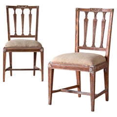 Antique Fine Pair of Swedish 19th Century Gustavian Chairs 